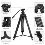 Trípode de video Cayer BV30L con cabezal fluido K3 - 185cm - Imagen 4