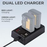Cargador dual K&F Concept para baterías Canon LP-E6 - Imagen 2